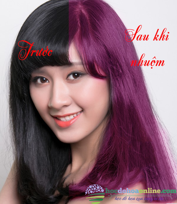 nhuộm tóc trong photoshop