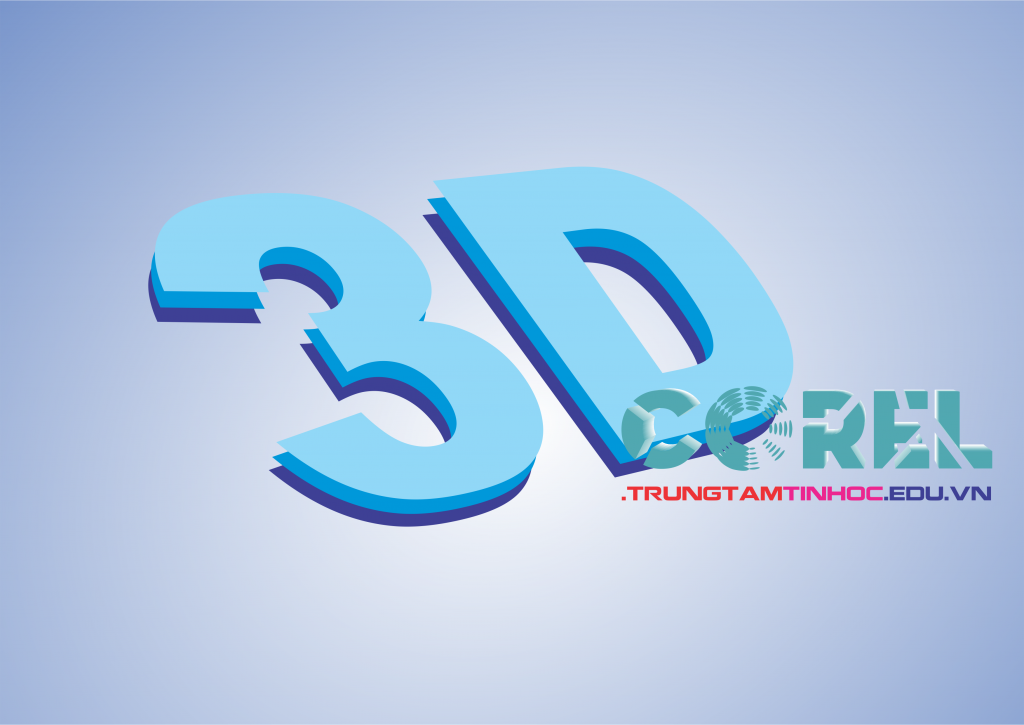 logo chữ 3D trong corel