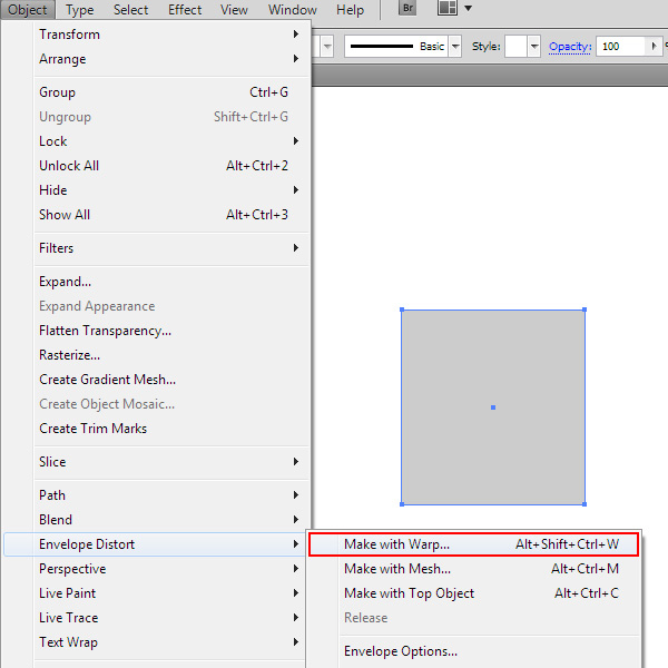 Cách sử dụng Envelope Distort với Warp trong Adobe Illustrator