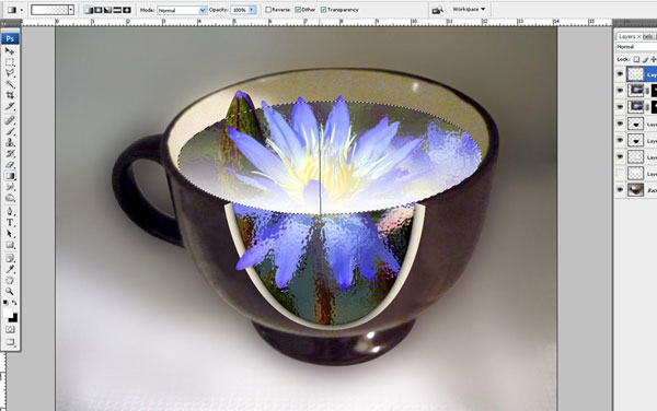Tạo một hiệu ứng hoa súng trong một chiếc cốc trong Photoshop 31