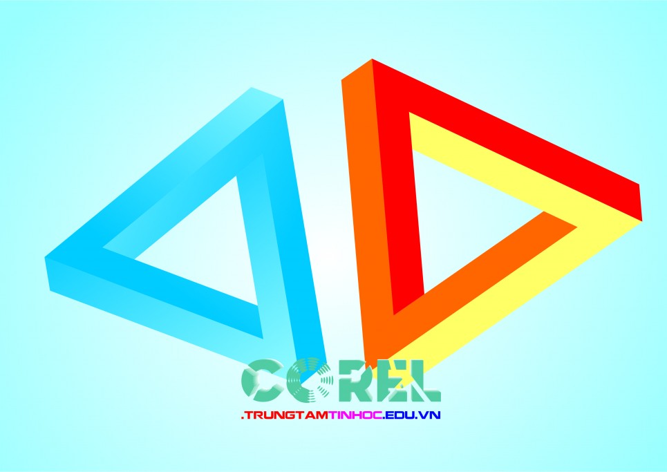 Vẽ logo 3D tam giác bằng Corel