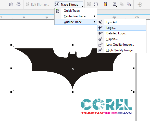 Trace bitmap trong Corel